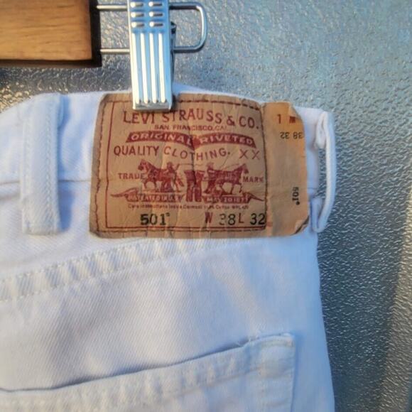 Levi Straight Fit Button Fly 501xx Jeans Size W36.5 L28 - Picture 4 of 8